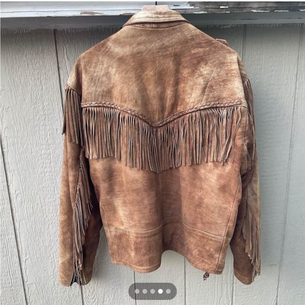 Brown Leather Fringe Jacket